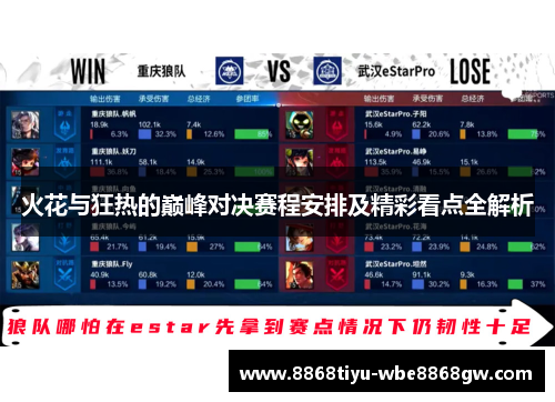 火花与狂热的巅峰对决赛程安排及精彩看点全解析